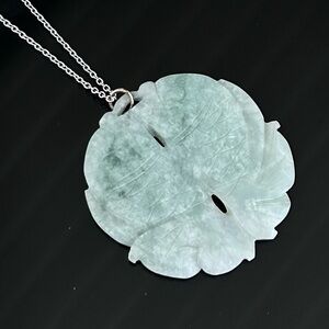 Natural JADE Green White Double KOI Fish Pendant Antique Vintage